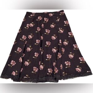 Victoria's Secret Navy Skirt with Pink Floral Design